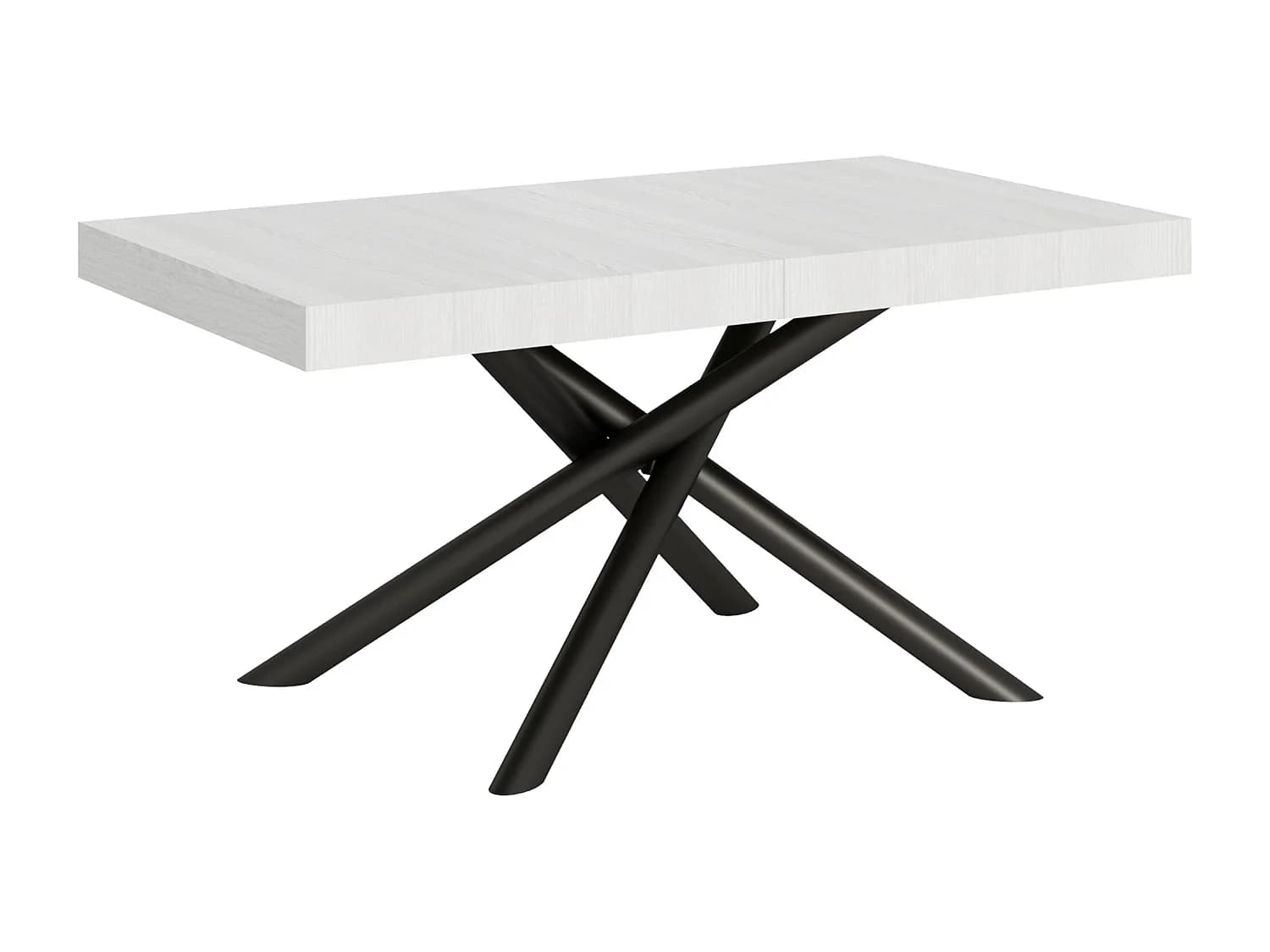 Table extensible 90x160/420 cm Famas Frêne Blanc cadre Anthracite