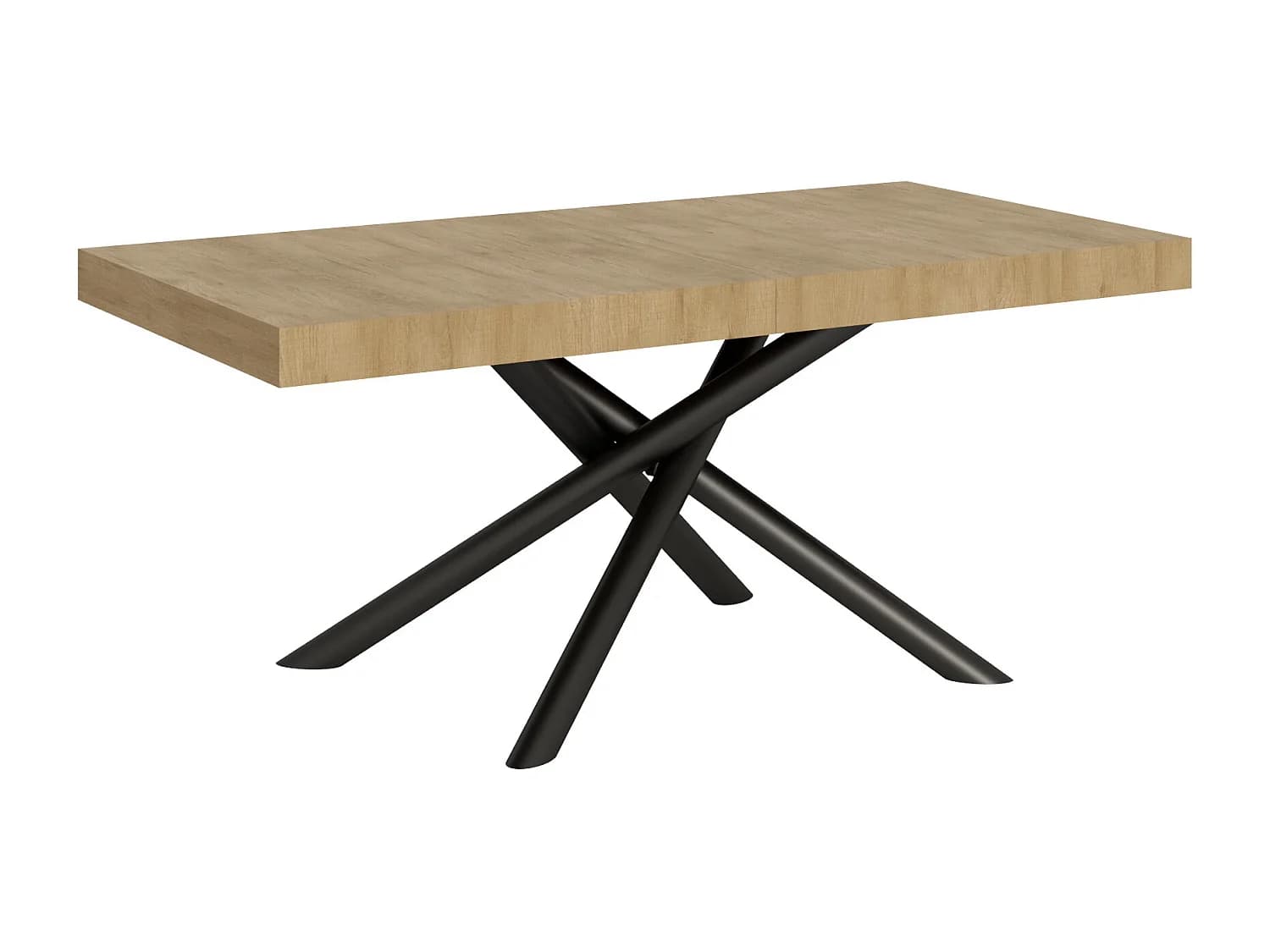 Table extensible 90x180/440 cm Famas Chêne Nature cadre Anthracite