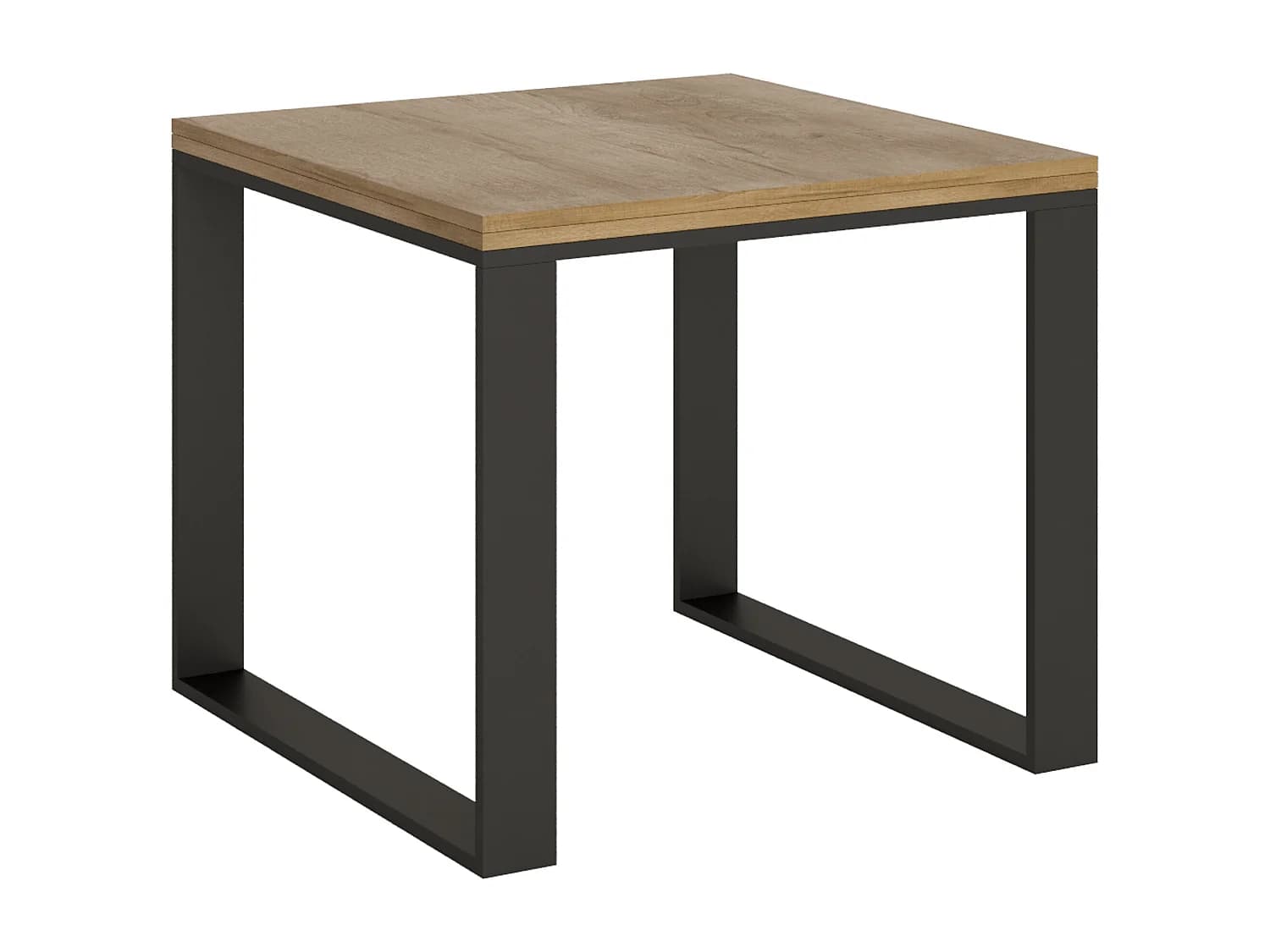 Table extensible portefeuille 90x90/180 cm Tecno Libra Chêne Nature cadre Anthracite