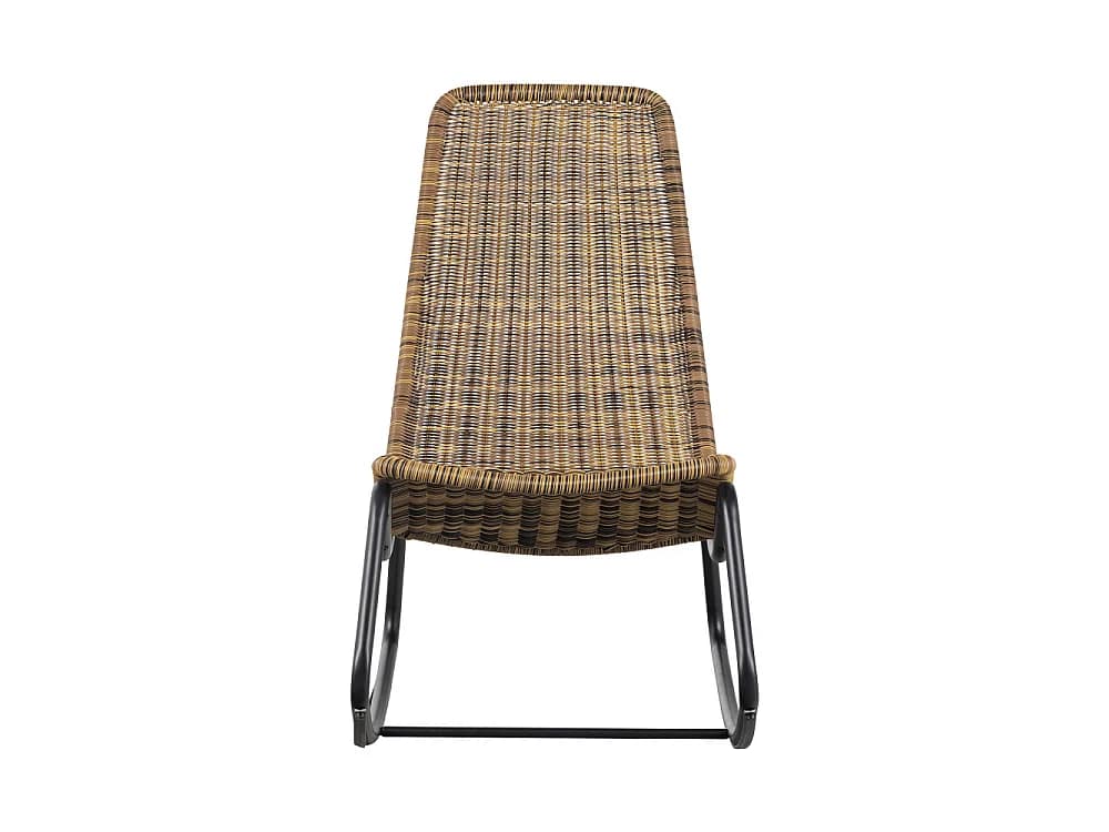 Tom - Rocking-chair en résine tressée et métal - Naturel