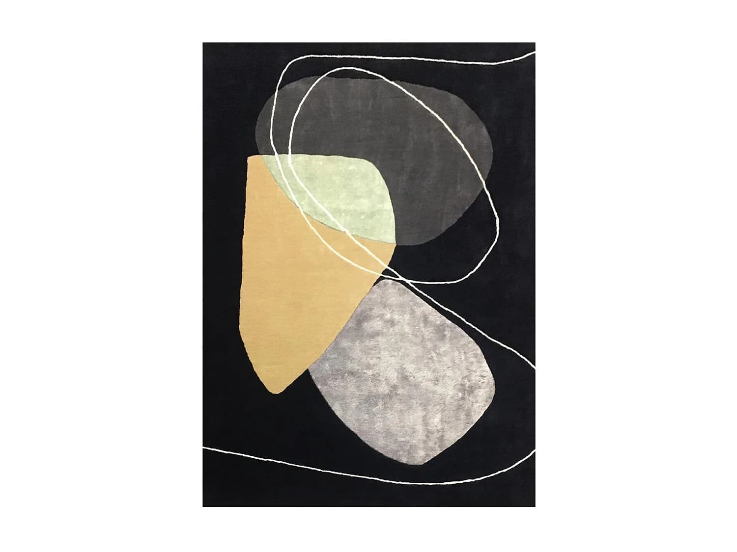 Tapis salon et chambre fait main en laine motif géométrique AZUR