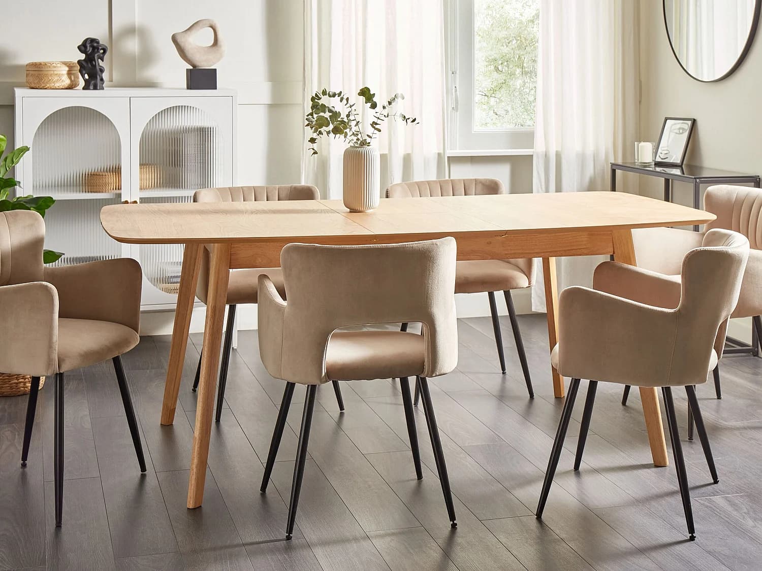 Table de salle à manger extensible MADOX Chêne clair 150/190 cm 90 cm