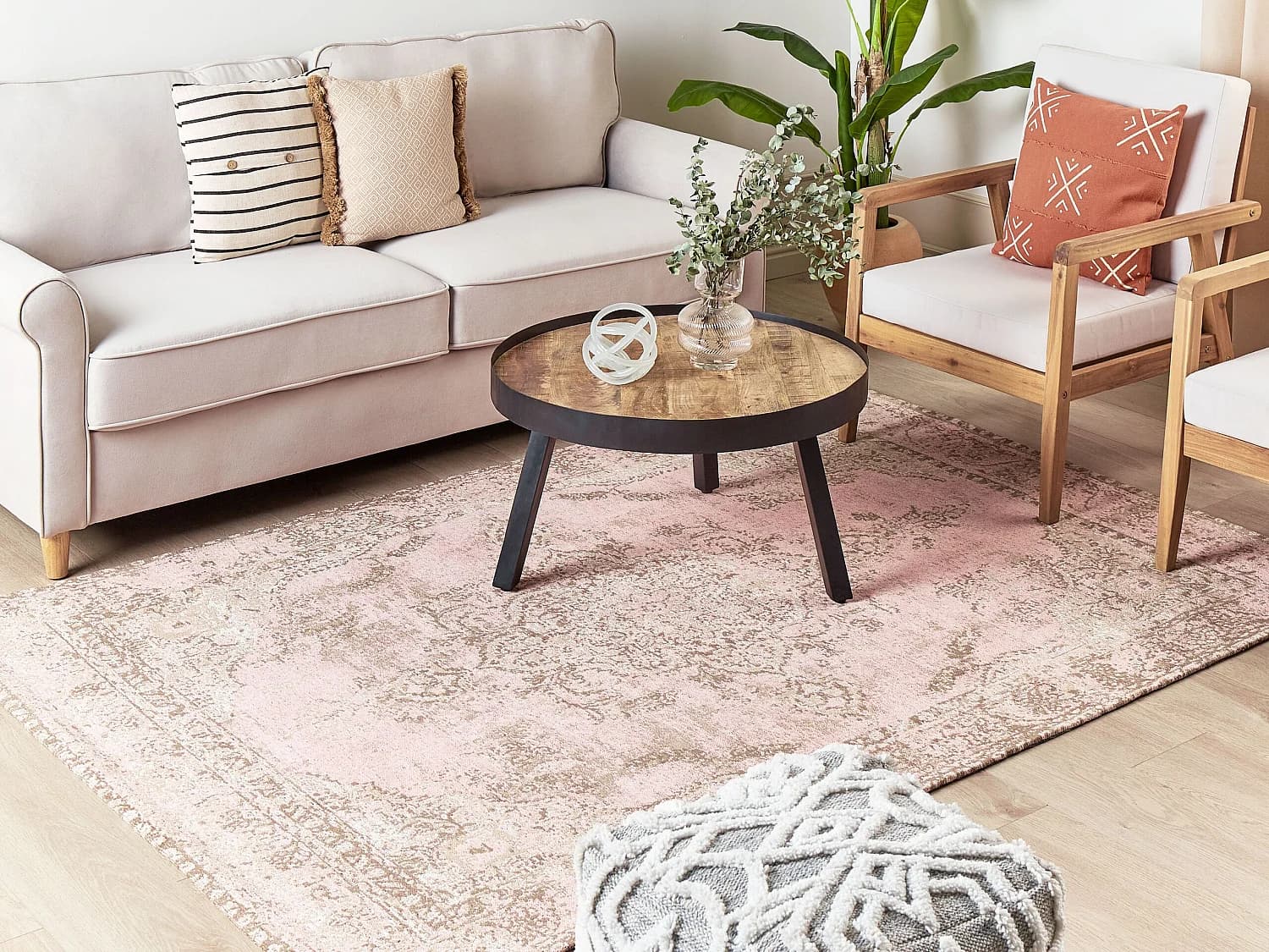 Tapis en coton rose 160 x 230 cm MATARIM