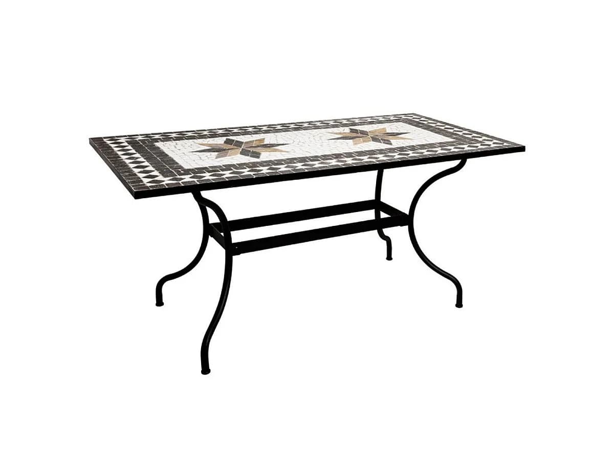 Table de Repas en Mosaïque "Kipos" 160cm Noir