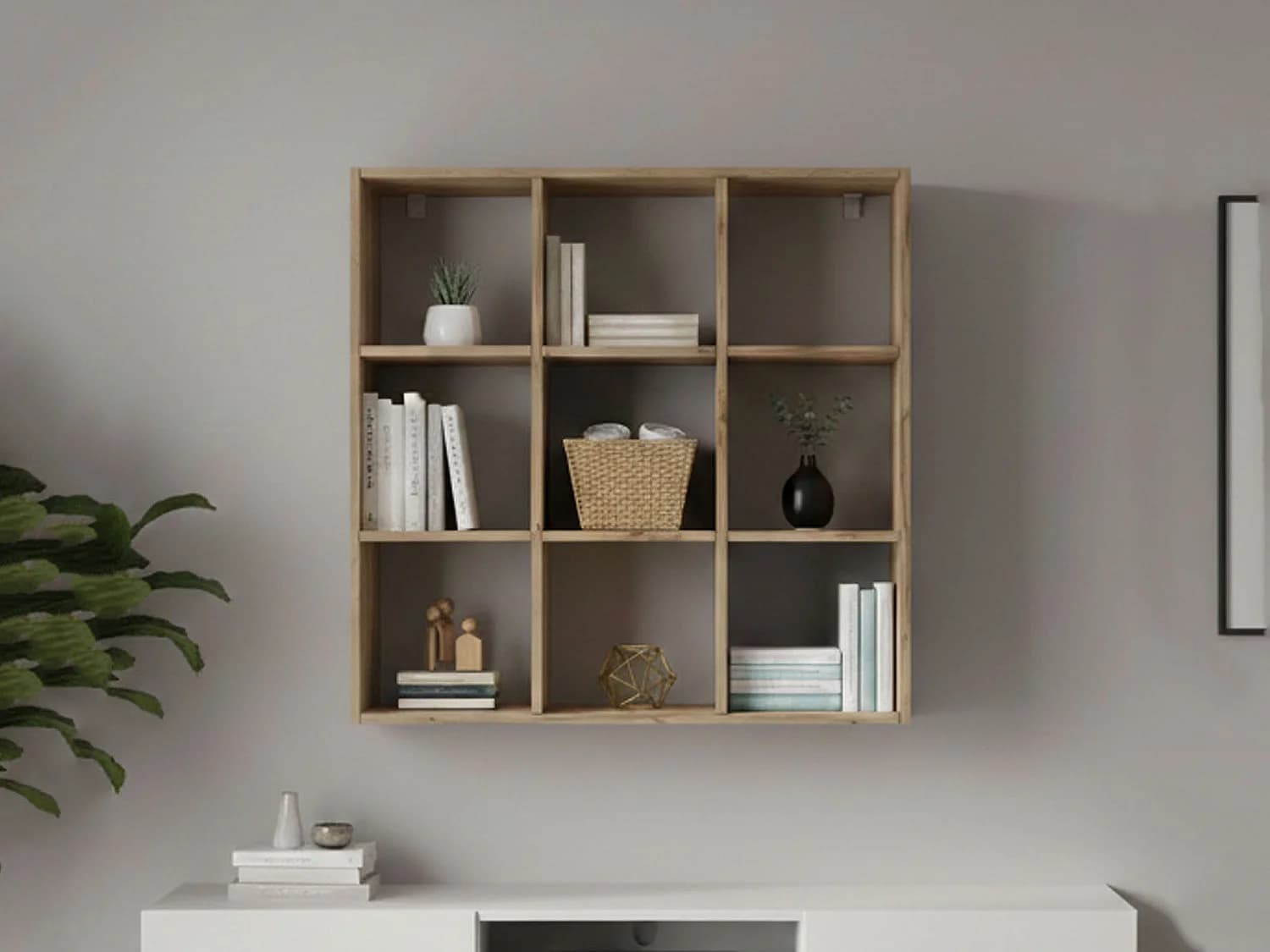 Bibliothèque Dmanzar, Meuble avec étagères, Bibliothèque de bureau, 100% Made in Italy, Chêne, 90x25h90 cm