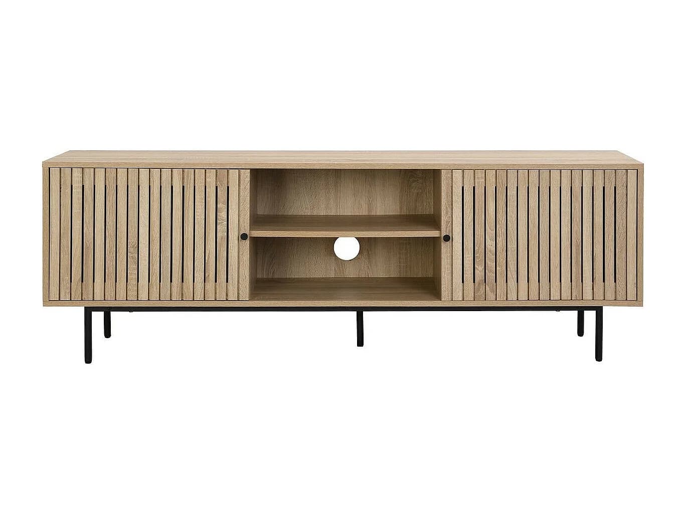 Meuble TV 2 portes couleur chêne 160 cm - Solna