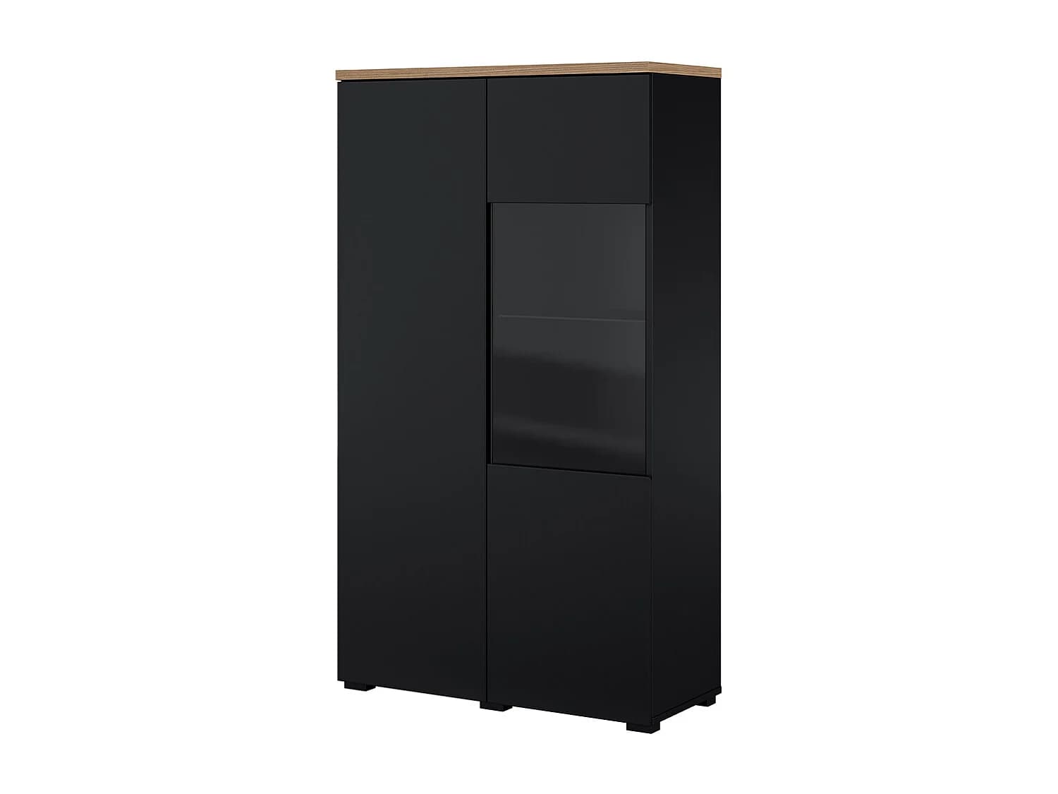 Vaisselier 2 portes Liko Noir et Bois